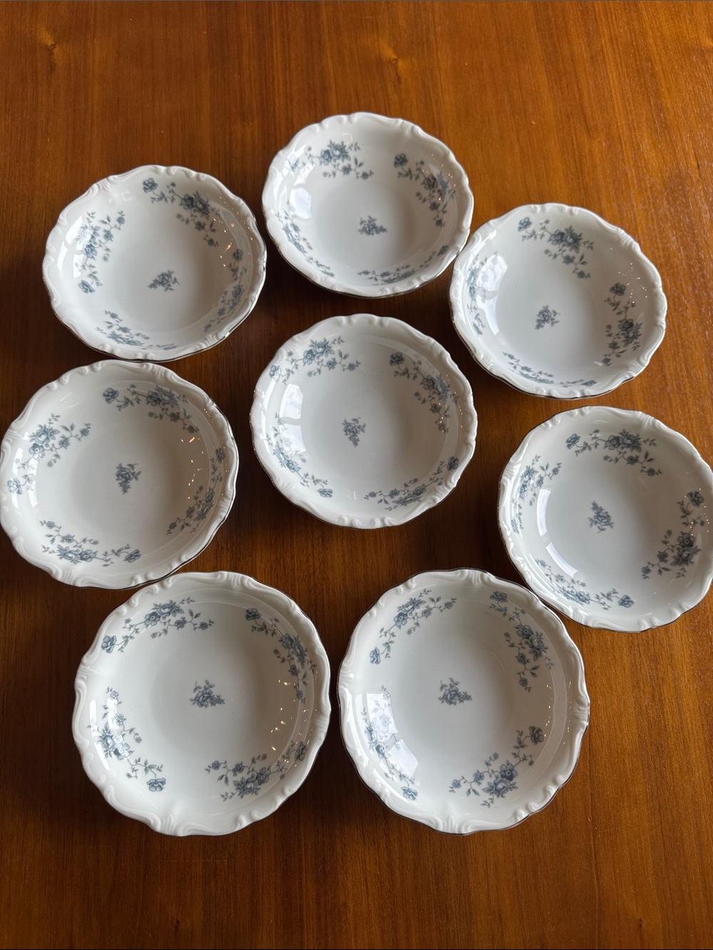 Johann Haviland Porcelain Floral vine berry bowls Set 8